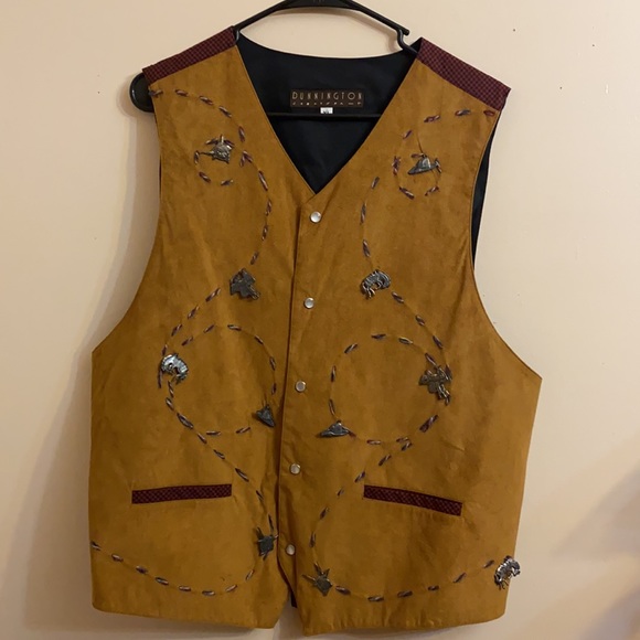 Vintage Dunnington Cowboy Suede Like Vest Size XL - Picture 3 of 10